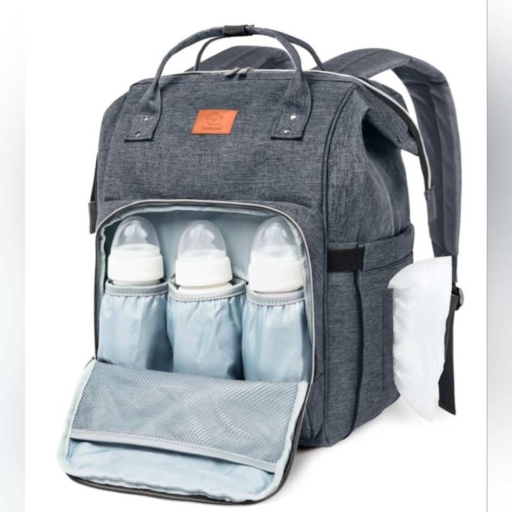 NWT KeaBabies Gray Diaper Bag Backpack